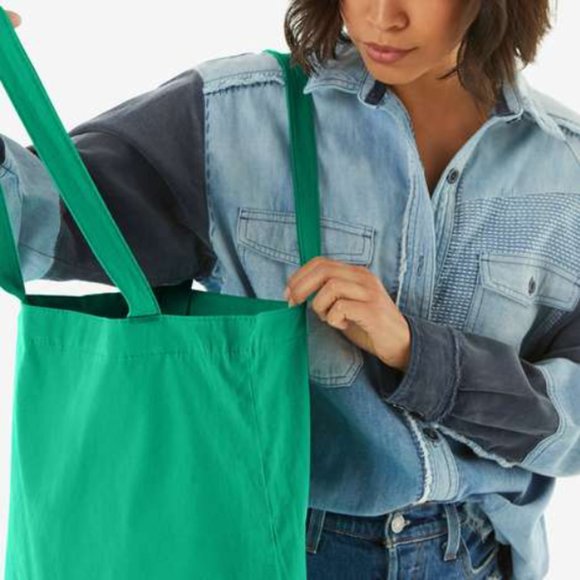 ❣️2/$36 NEW SOLD OUT BAGGU Merch Tote 100% Cotton Machine Washable Jade Green - Picture 3 of 4